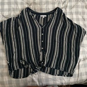 blue and white flowy top!